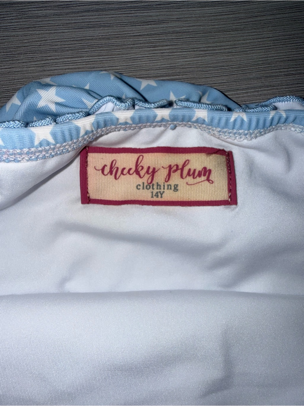 Cheeky Plum Blue Star Smocked Bikini With Red Trim — image 2 of 5